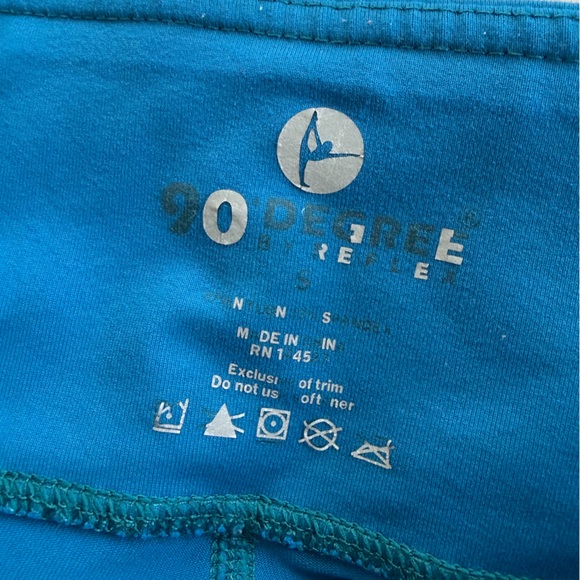 90 Degree By Reflex Bright Teal Performance Leggings - Picture 2 of 3